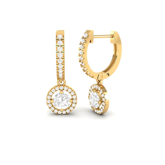 Dangle Earrings for Women 18K Yellow Gold Over Sterling Silver