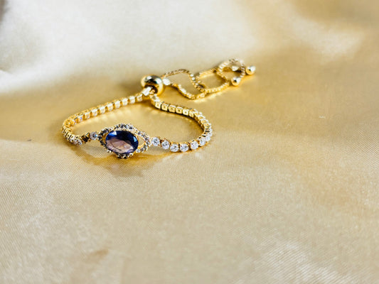 Sapphire Diamond Bolo adjustable Bracelet for her