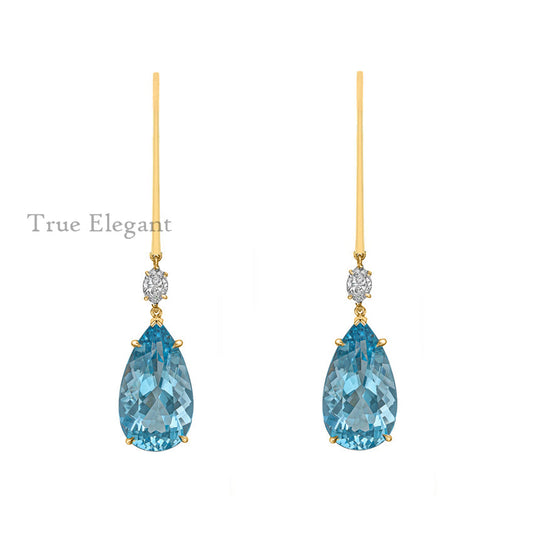 2.0CT Pear Shape Topaz Drop Earrings In Sterling Silver