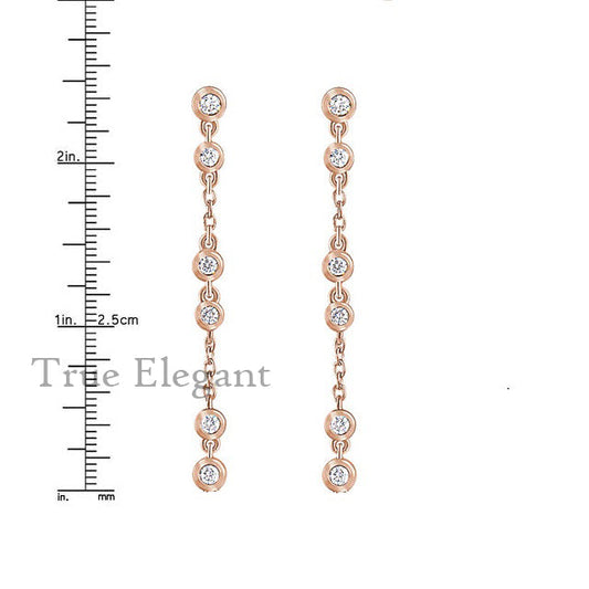 1.5CT Moissanite Diamond Dainty Drop Earrings In Sterling Silver
