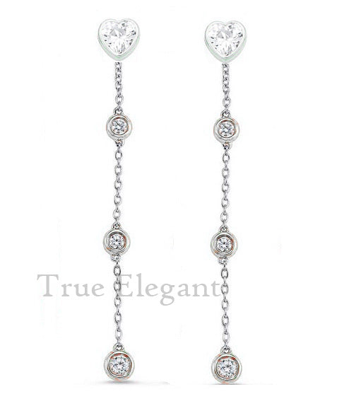 1.5CT Moissanite Diamond Everyday Dangle Drop Earrings In Sterling Silver