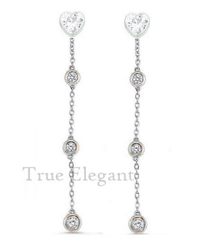 1.5CT Moissanite Diamond Everyday Dangle Drop Earrings In Sterling Silver 1.5CT Moissanite Diamond Everyday Dangle Drop Earrings In Sterling Silver