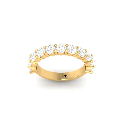 1.0 CT Round Diamond Eternity Ring for Women | 18K Yellow Gold Over Sterling Silver | Wedding or Anniversary Band