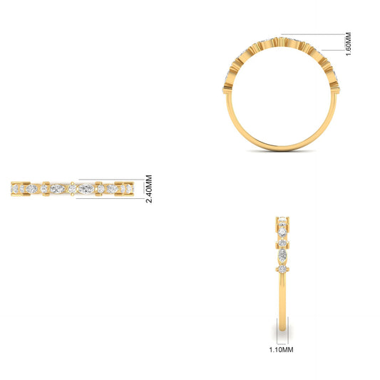 True Elegant Dainty Marquise Emerald and Diamond Ring - Sterling Silver Elegance