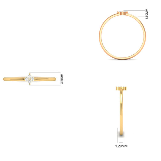 True Elegant Emerald Dainty Ring for Her - Minimalist Jewelry