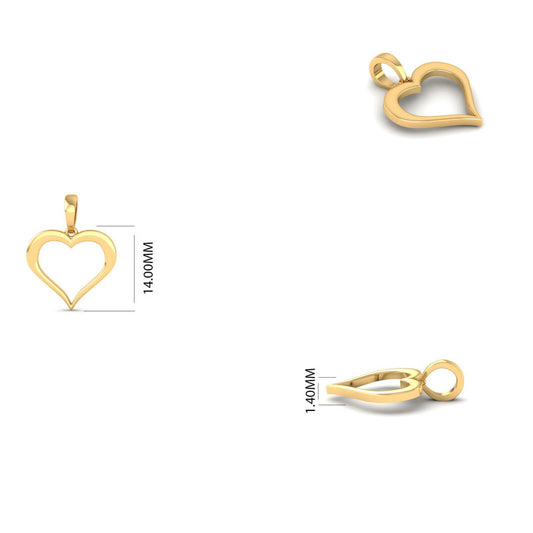 Open Heart Dainty Necklace in 14K Gold Plated
