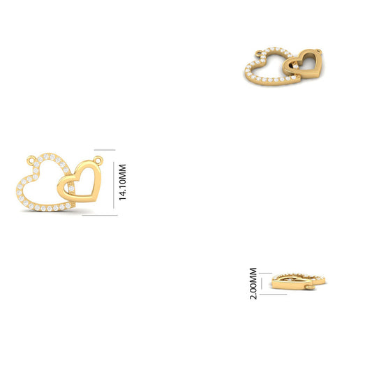 Interlocking Hearts Moissanite Necklace
