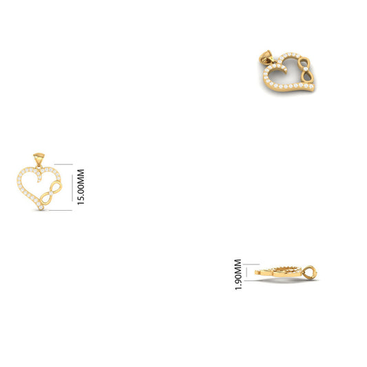 Open heart Infinity Heart Moissanite Necklace