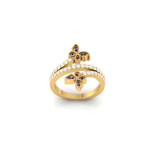 Blue Sapphire & Diamond Engagement Ring for Women