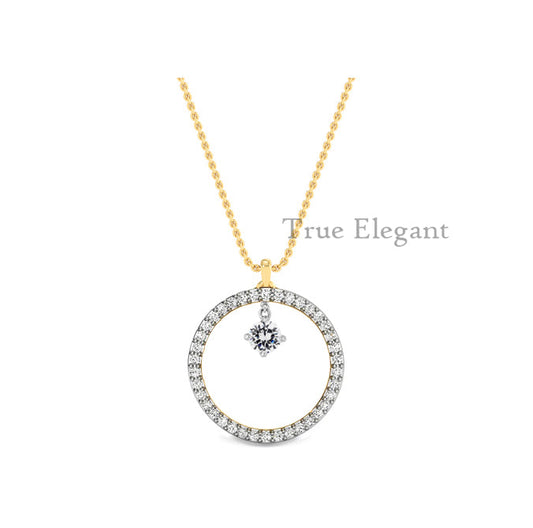 1.0 ct. t.w. Diamond Small Circle Diamond Drop Pendant Necklace in Sterling Silver