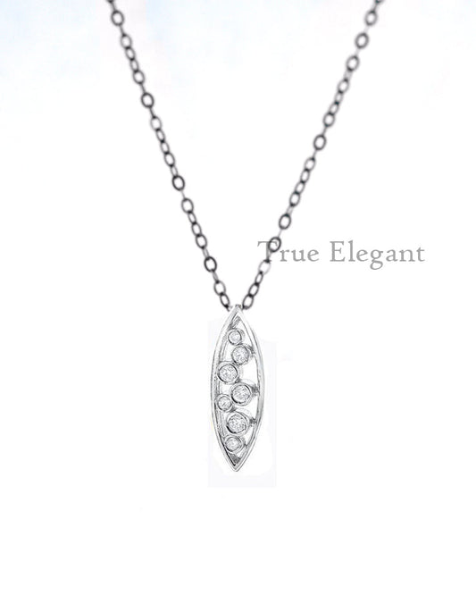 True Elegant 1.30 ct. t.w. Moissanite Diamond Dainty Pendant Necklace in Sterling Silver