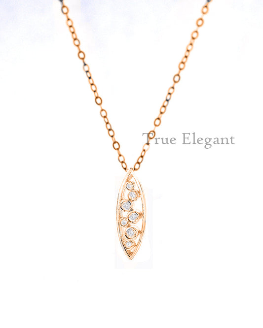 True Elegant 1.30 ct. t.w. Moissanite Diamond Dainty Pendant Necklace in Sterling Silver