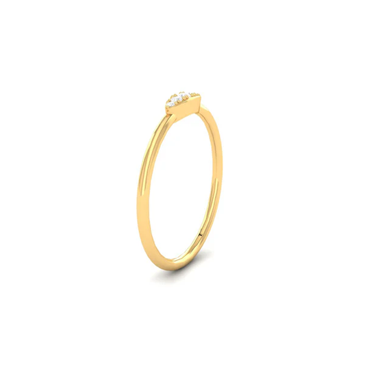 Dainty Diamond Accent Ring for Women | 18K Yellow Gold Over Sterling Silver | Minimalist Promise Band by True Elegant