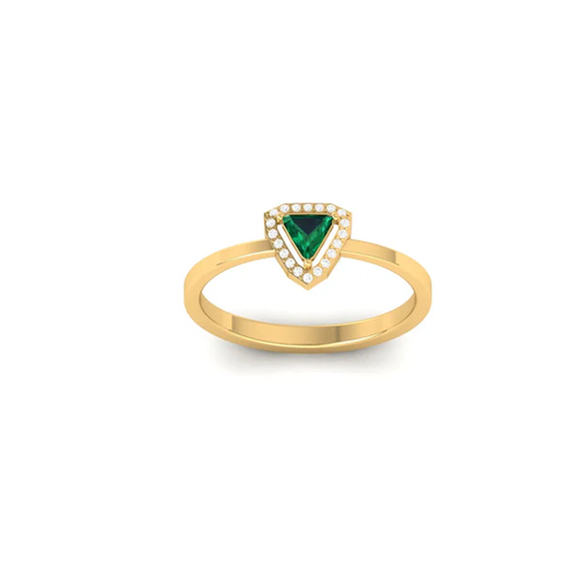 Emerald & Diamond Engagement Wedding Ring