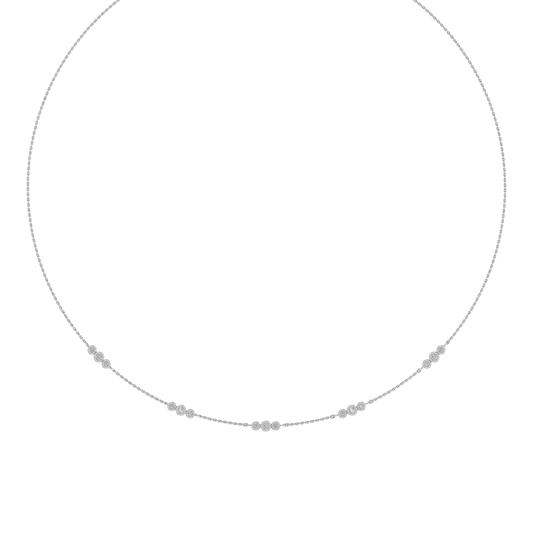 True Elegant Diamond Dainty Necklace In 14kt White Gold Over Sterling Silver