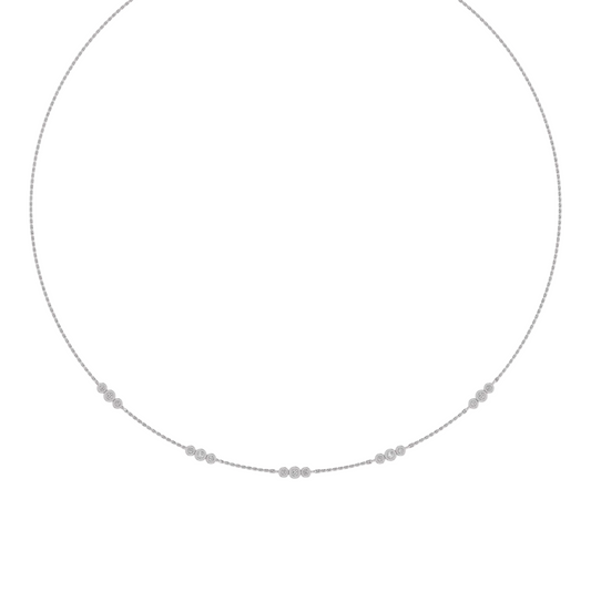 True Elegant Diamond Dainty Necklace In 14kt White Gold Over Sterling Silver