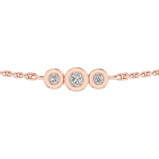 True Elegant Moissanite Dainty Everyday Station Necklace With Cable Chain In 14kt Rose Gold Over Sterling Silver
