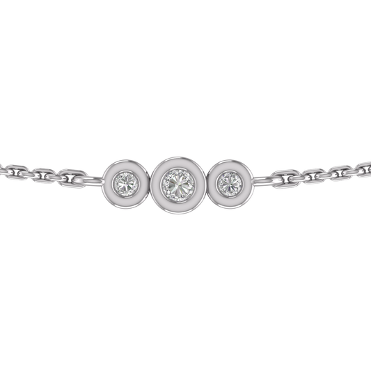 True Elegant Diamond Dainty Necklace In 14kt White Gold Over Sterling Silver