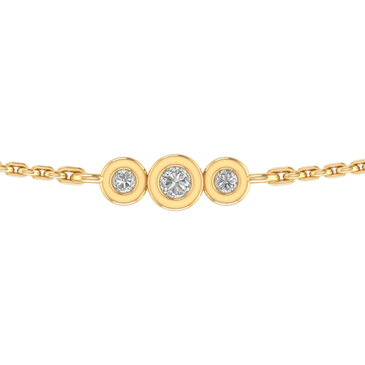 True Elegant Moissanite Diamond Bezel Set Station Necklace For Her 18 Inches