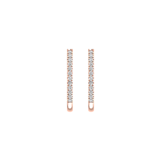 True Elegants 2.0CT Moissanite Diamond Hoop Earrings In 14kt Rose Gold Over Sterling Silver