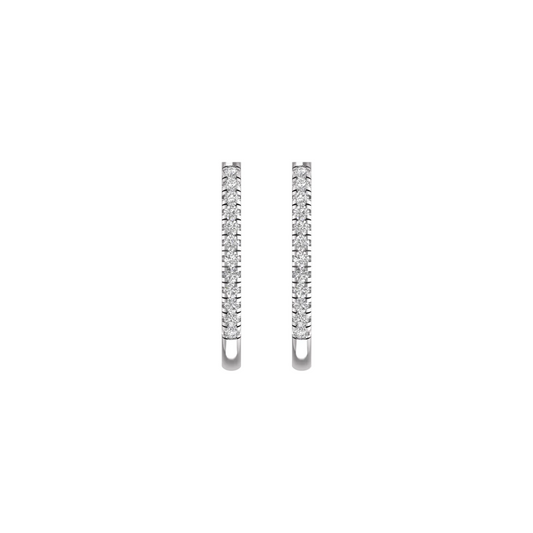 2.0CT VVS Moissanite Diamond Hoop Earrings 18kt White Gold Over Sterling Silver