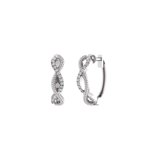 True Elegant 1.0CT Moissanite Cross Over Inifinite Dainty Hoop Earrings