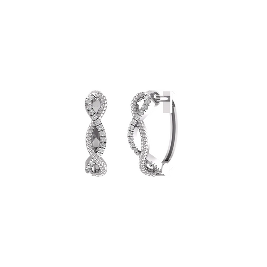 True Elegant 1.0CT Moissanite Cross Over Inifinite Dainty Hoop Earrings