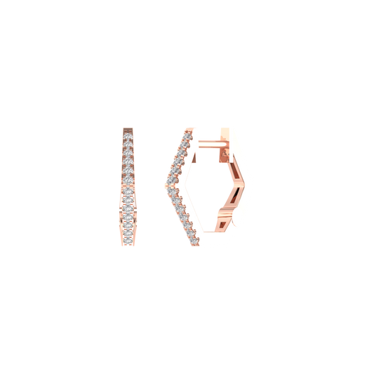 True Elegant Moissanite Diamond Small Dianty Hoop Earrings 925 Sterling Silver