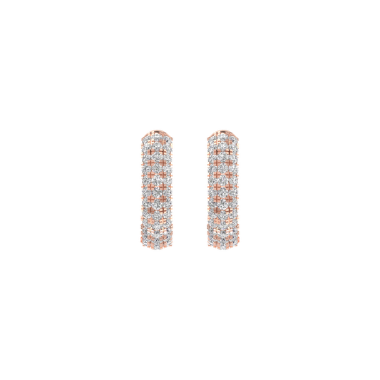 True Elegant Moissanite Diamond Small Hoop Earrings For Her In 14kt Rose Gold Over Sterling Silver
