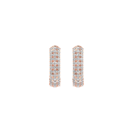True Elegant Moissanite Diamond Small Hoop Earrings For Her In 14kt Rose Gold Over Sterling Silver