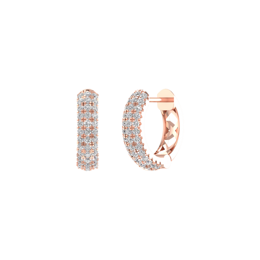True Elegant Moissanite Diamond Small Hoop Earrings For Her In 14kt Rose Gold Over Sterling Silver