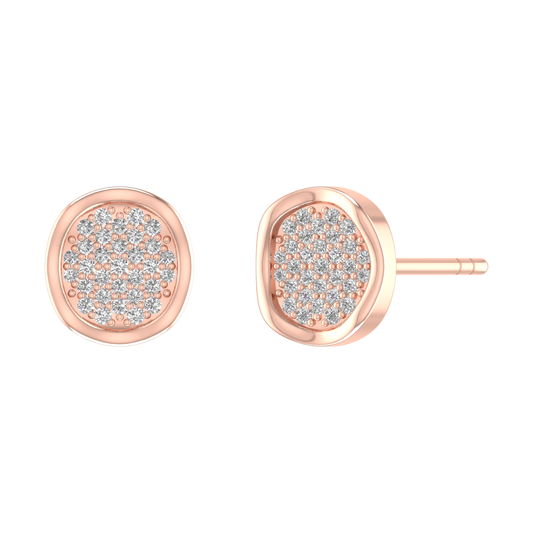 True Elegant Rose Gold Diamond Earrings For Her In Sterling Silver 925