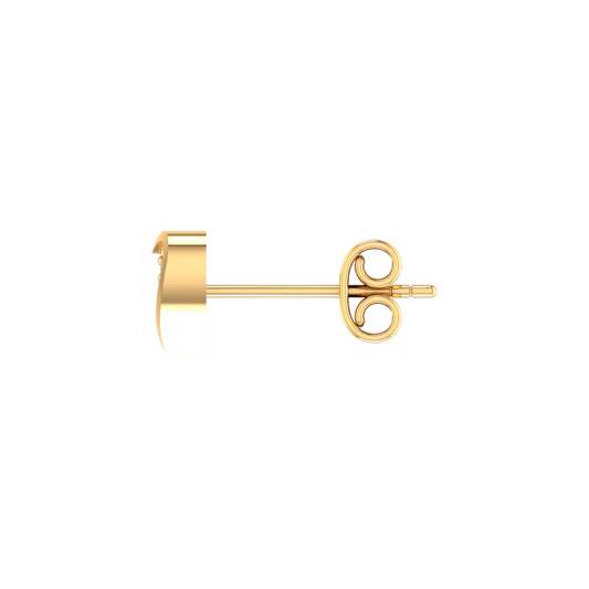Moissanite Diamond Mini Heart Stud Earrings 14kt Yellow Gold Over Sterling Silver