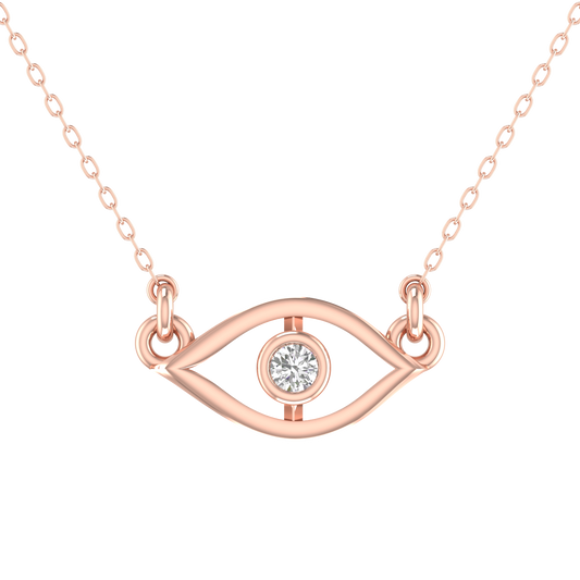 True Elegant Moissanite Diamond Gemstone Evil Eye Pendant 18 Inches