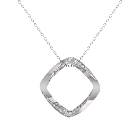 Sterling Silver 15MM Moissanite Diamond Danty Pendant With 18 inch Chain