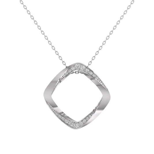 Sterling Silver 15MM Moissanite Diamond Danty Pendant With 18 inch Chain
