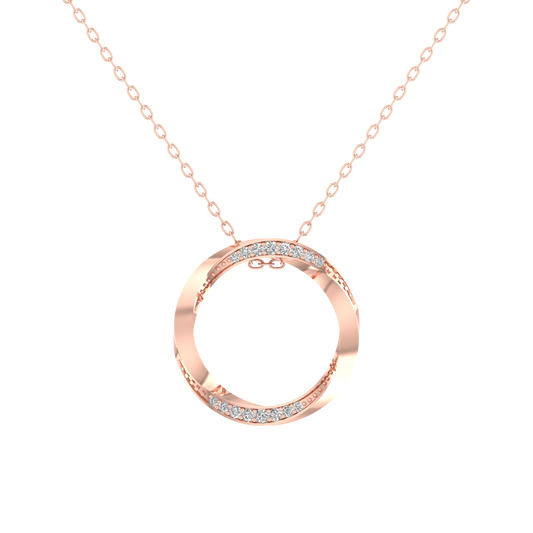 True Elegant 14.9MM Round Karma Moissanite Diamond Dainty Necklace Pendant