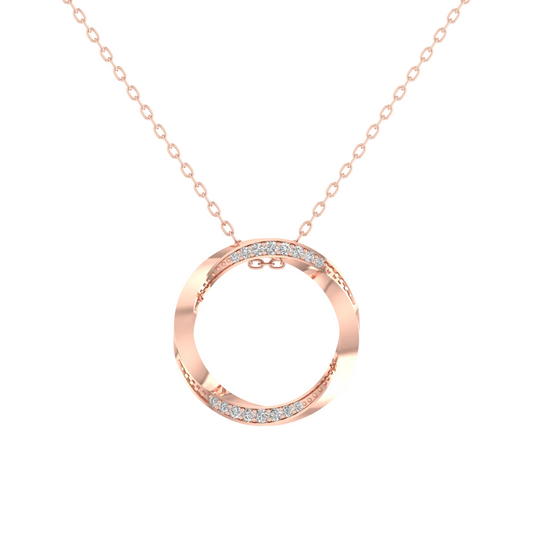 True Elegant 14.9MM Round Karma Moissanite Diamond Dainty Necklace Pendant
