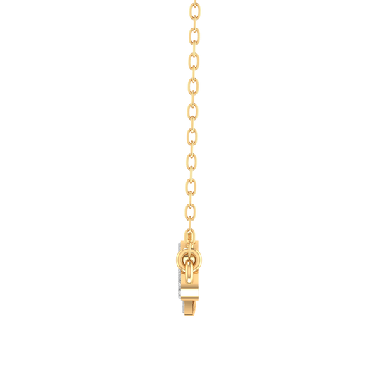 0.5CT Moissanite Pave Diamond Clasp Pendant Necklace In 14kt Yellow Gold Over Sterling Silver