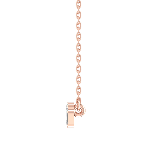 Colorless Round And Baguette Cut Moissanite Diamond 925 Sterling Silver Pendant Necklace For Her