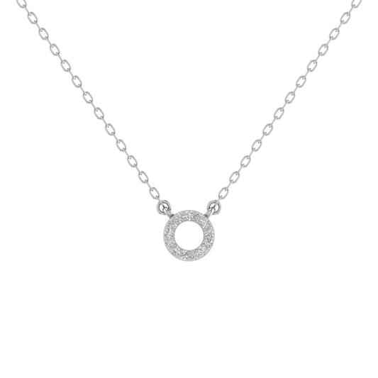 True Elegant 1.0Ct Moissanite Diamond Small Circle Pendant For Her With 18 Inch Cable Chain