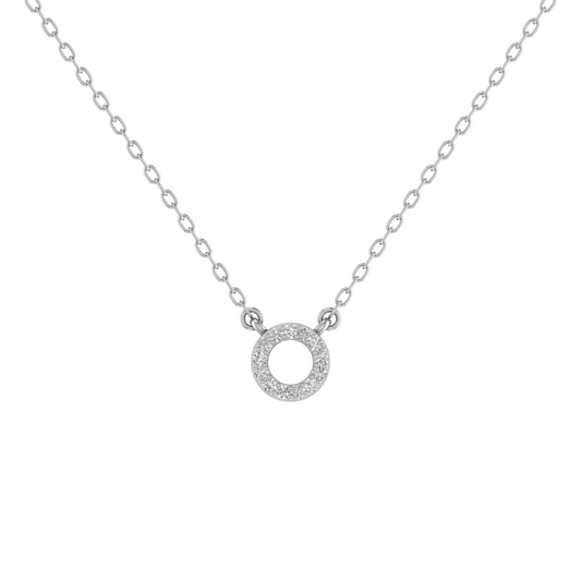 True Elegant 1.0Ct Moissanite Diamond Small Circle Pendant For Her With 18 Inch Cable Chain