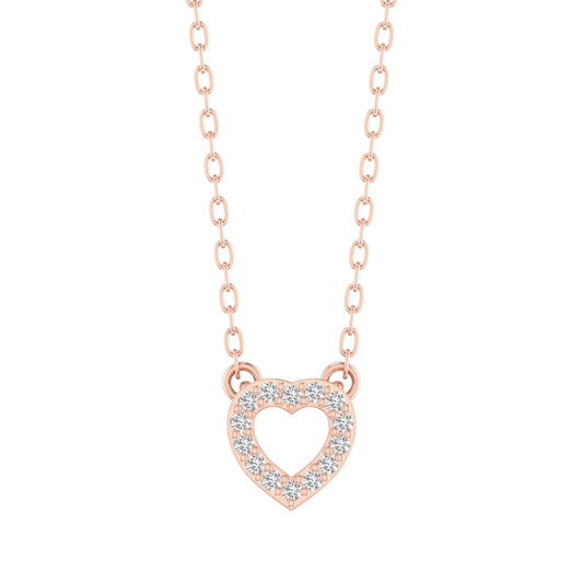 Sterling Silver Moissanite Small Heart Necklace Pendant With 18 Inch Chain