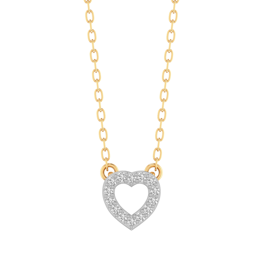 5.7MM Moissanite Diamond Heart Necklace Pendant 14kt Yellow Gold Over Sterling Silver 925