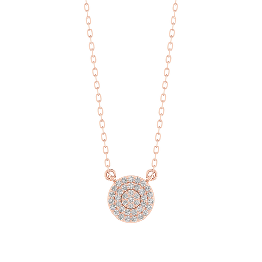 6.83MM Moissanite Diamond Cluster Dainty Pendant Necklace 14kt Rose Gold Over Sterling Silver