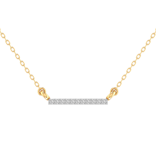 True Elegant Moissanite Diamond Bar Pendant 18kt Gold Over Sterling Silver