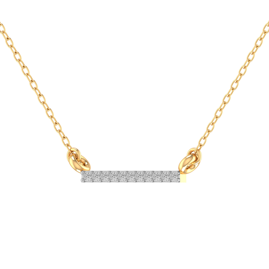 True Elegant Moissanite Diamond Bar Pendant 18kt Gold Over Sterling Silver