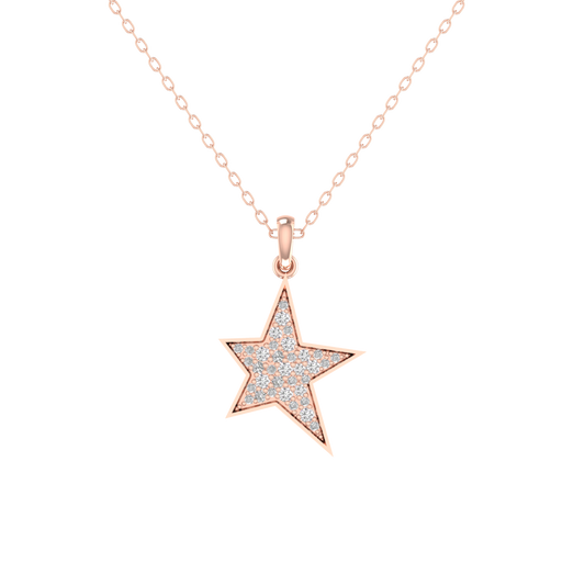 True Elegant 0.50CT Moissanite Diamond Dainty Star Necklace Pendant In Sterling Silver