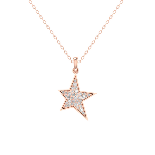 True Elegant 0.50CT Moissanite Diamond Dainty Star Necklace Pendant In Sterling Silver