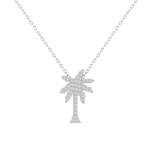 True Elegant 1.0ct. t.w. Diamond Palm Tree Pendant Necklace in 925 Sterling Silver
